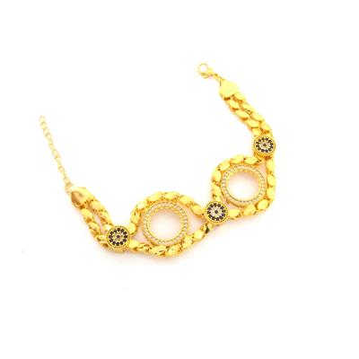 İki Çeyrekli Çerçeve Bileklik Çelik Altın Kaplama BLK-1071