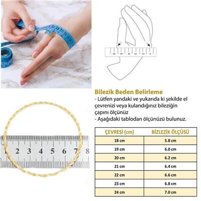 İmitasyon Ajda Bilezik Desenli Model Altın Kaplama  - 6 Adet 