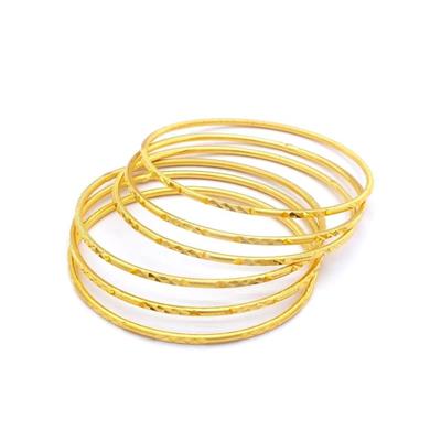 İmitasyon Ajda Bilezik Desenli Model Altın Kaplama  - 6 Adet 