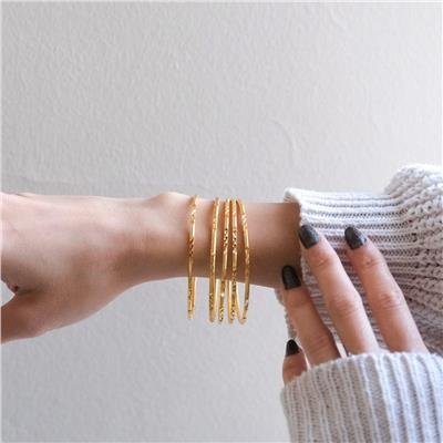 İmitasyon Ajda Bilezik Desenli Model Altın Kaplama  - 5 Adet