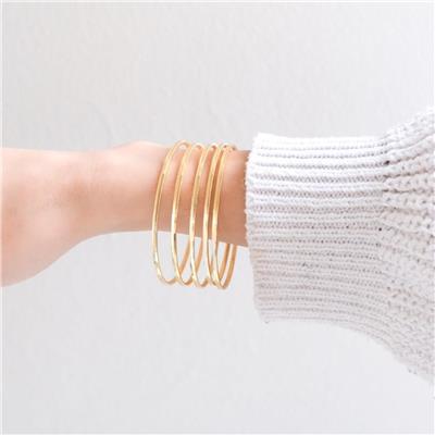 İmitasyon Ajda Bilezik Düz Model Altın Kaplama - 5 adet 