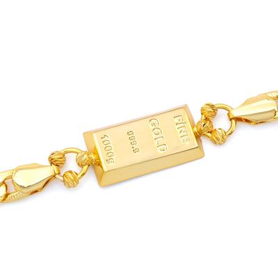 İmitasyon Altın Kaplama Çizgili Figaro Desenli Külçe Bileklik BLK-1151