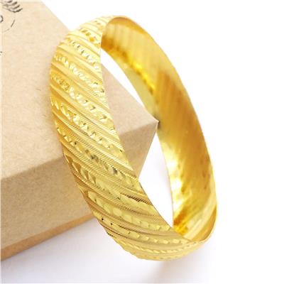 İmitasyon Bilezik Altın Kaplama 1.5 cm Yan Çizgili Model BLZ-3086