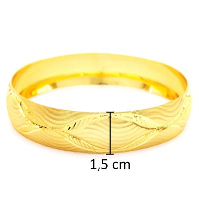 İmitasyon Bilezik Altın Kaplama 1.5 cm Dalgalı Model BLZ-3091