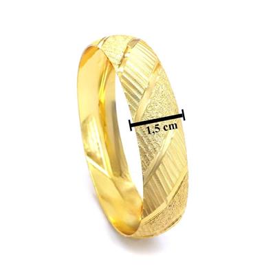 İmitasyon Bilezik Altın Kaplama 1.5 cm Yan Çizgili Model BLZ-3085