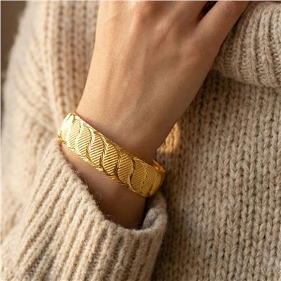 İmitasyon Bilezik Altın Kaplama 1.5 cm Rüzgar Model BLZ-3081