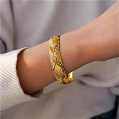 İmitasyon Bilezik Altın Kaplama 1.5 cm Dalgalı Model BLZ-3091