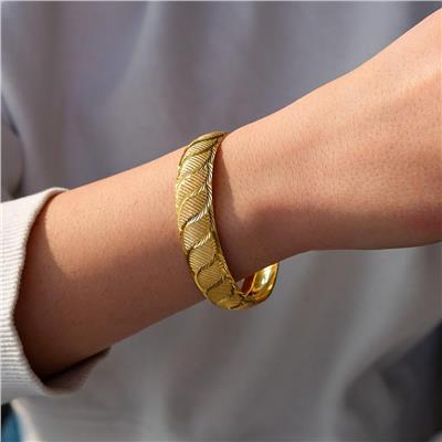 İmitasyon Bilezik Altın Kaplama 1.5 cm Rüzgar Model BLZ-3081