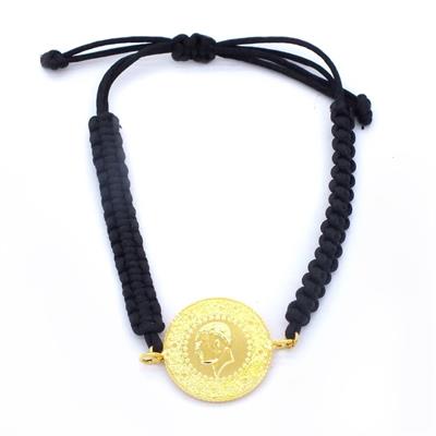İmitasyon Çeyrekli Bileklik Yarım Altınlı İpli Model BLK-186