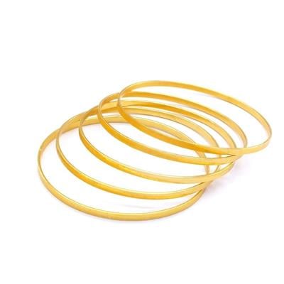 İmitasyon Kibrit Çöpü Altın Kaplama Bilezik Çelik  - 5 Adet 