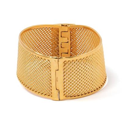 İmitasyon Trabzon Hasırı Altın Kaplama Zirkon Taşlı Kelepçe BLZ-202