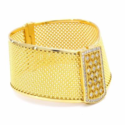 İmitasyon Trabzon Hasırı Altın Kaplama Zirkon Taşlı Kelepçe BLZ-202