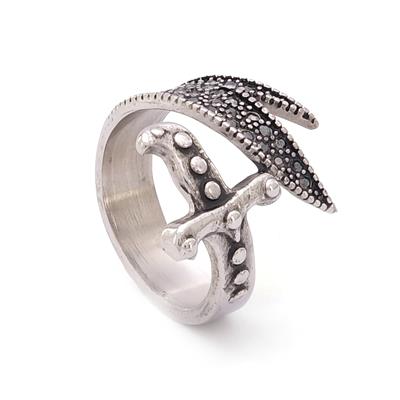 Kılıç Detaylı Taşlı 316L Çelik Erkek Yüzük ÇEY-100