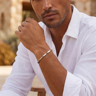 Küp Model Çelik Erkek Bilekliği EBLK-506