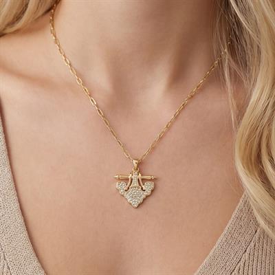 Paslanmaz Çelik Kadın Kolye, Altın Kaplama Işıltılı Kolye K-128