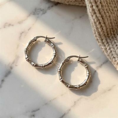 Paslanmaz Çelik Küpe 316L Halka Çizgili Model UNK-806