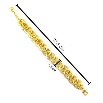 Samanyolu Bileklik 22 Ayar Altın Kaplama Lazerli BLK-997