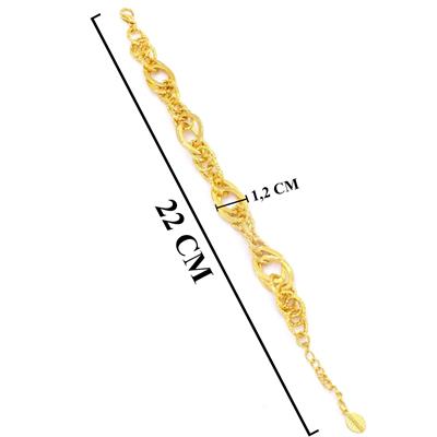 Samanyolu Bileklik 22 Ayar Altın Kaplama Lazerli Zincir Model BLK-495