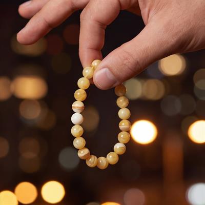 Sarı Opal Doğal Taş Erkek Bileklik EBLK-496