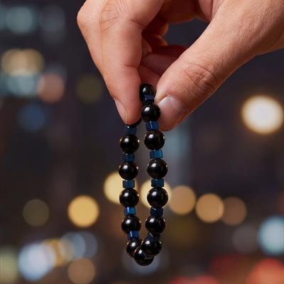 Siyah Oniks Doğal Taş Erkek Bileklik EBLK-367