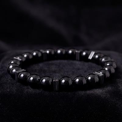 Siyah Oniks Doğal Taş Erkek Bileklik EBLK-393