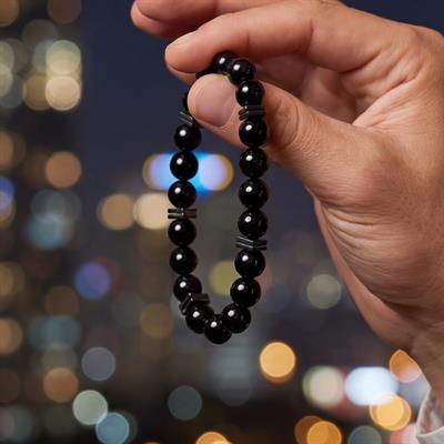 Siyah Oniks Doğal Taş Erkek Bileklik EBLK-393