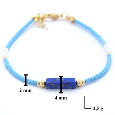 Varisit Doğal Taşlı Mavi Renk Kadın Bileklik BLK-935