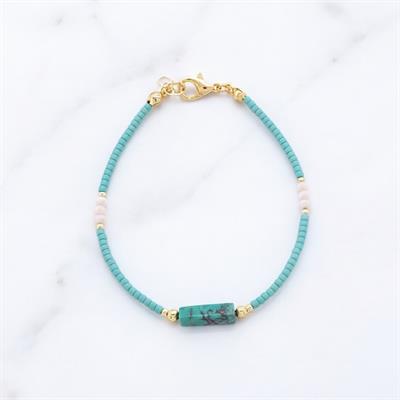 Varisit Doğal Taşlı Turkuaz Renk Kadın Bileklik BLK-934