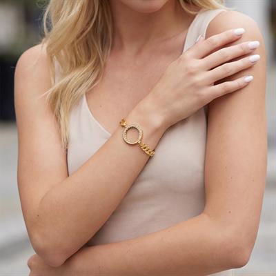 Yarım Altın Çerçeve Bileklik Çelik Altın Kaplama BLK-1077