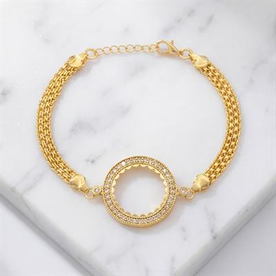 Yarım Altın Çerçeve Bileklik Çelik Altın Kaplama BLK-1119