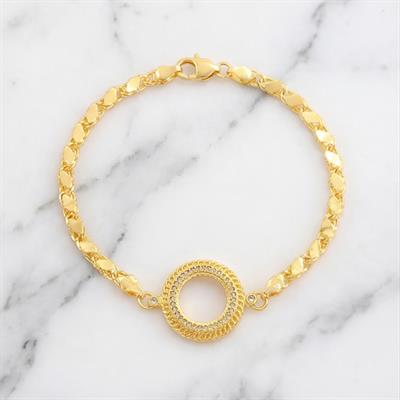 Yarım Altın Çerçeve Bileklik Çelik Altın Kaplama Arpa Model BLK-1106