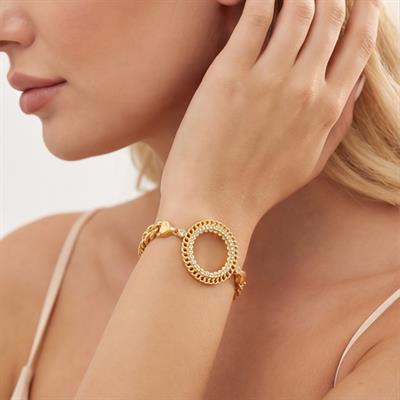 Yarım Altın Çerçeve Bileklik Çelik Altın Kaplama BLK-1108