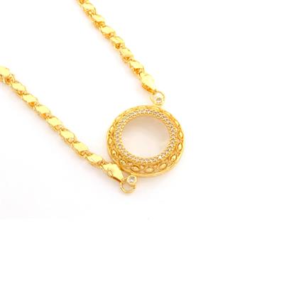 Yarım Altın Çerçeve Bileklik Çelik Altın Kaplama İşlemeli Arpa Model BLK-1089