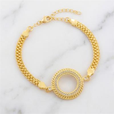 Yarım Altın Çerçeve Bileklik Çelik Altın Kaplama BLK-1080