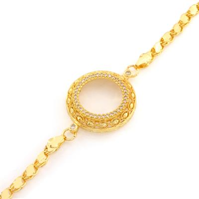 Yarım Altın Çerçeve Bileklik Çelik Altın Kaplama İşlemeli Arpa Model BLK-1089