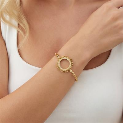 Yarım Altın Çerçeve Bileklik Çelik Altın Kaplama Burgu Güneş Model BLK-1082