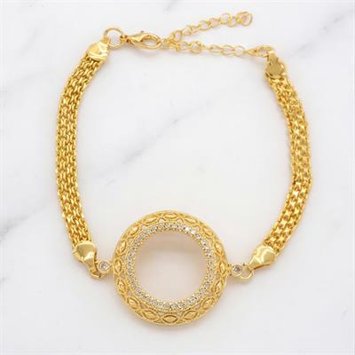 Yarım Altın Çerçeve Bileklik Çelik Altın Kaplama BLK-1117