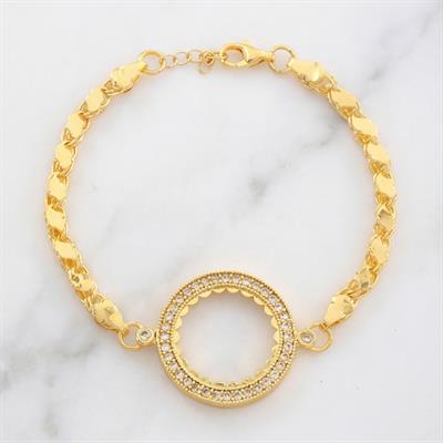 Yarım Altın Çerçeve Bileklik Çelik Altın Kaplama Arpa Model BLK-1104