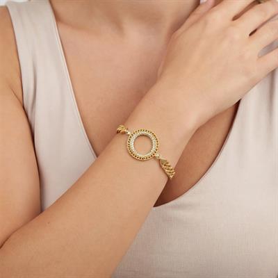 Yarım Altın Çerçeve Bileklik Çelik Altın Kaplama Fİgaro Model BLK-1105