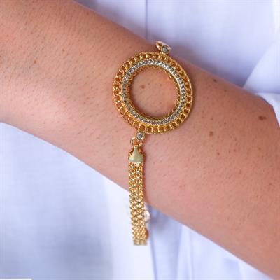 Yarım Altın Çerçeve Bileklik Çelik Altın Kaplama BLK-1100