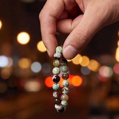 Yeşil Akik Doğal Taş Erkek Bileklik EBLK-503