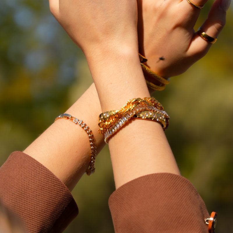 Gold-plated chain bracelets