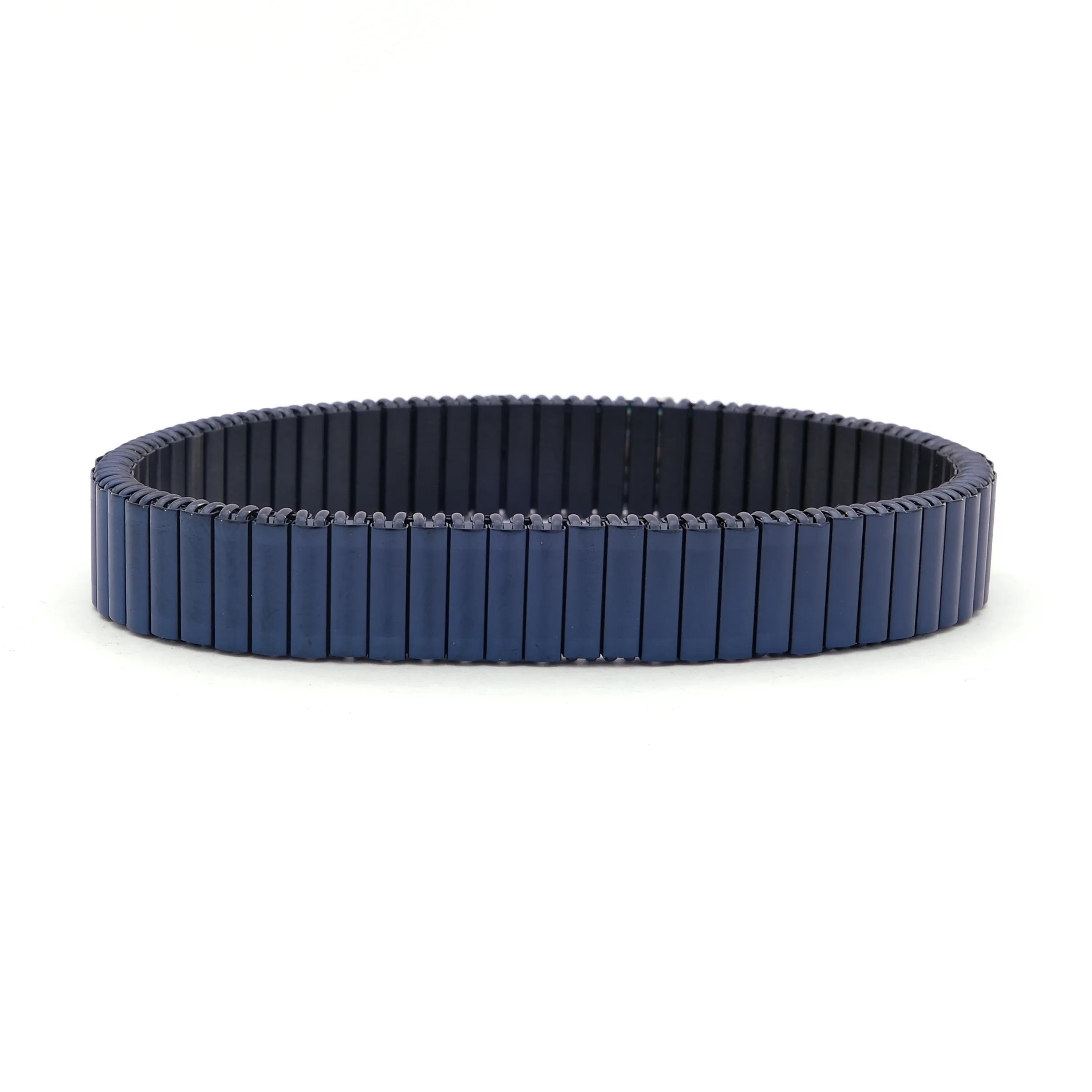 316L Çelik Lacivert iİtalyan Charm Erkek Kelepçe Bileklik EBLK-407