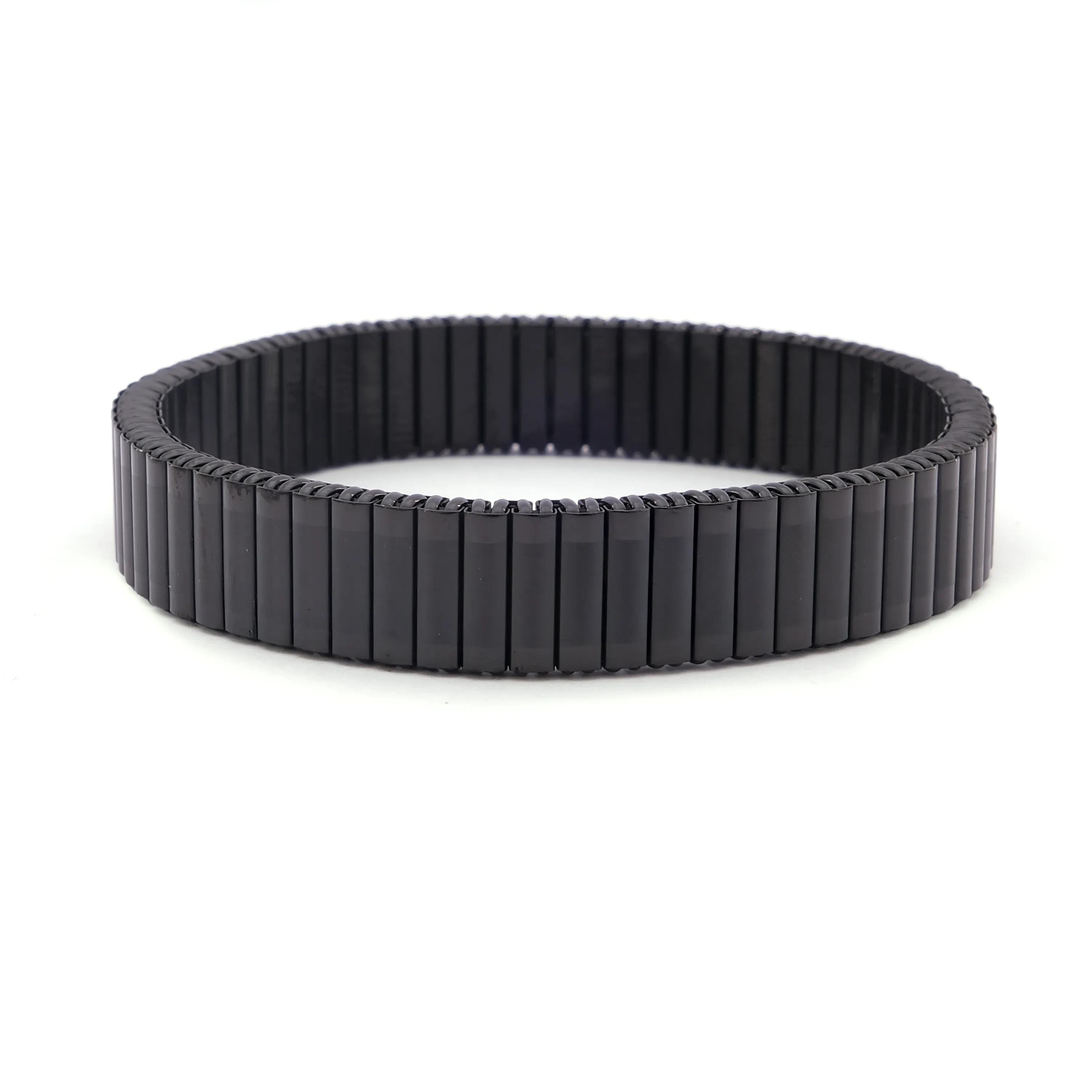 316L Çelik Siyah iİtalyan Charm Erkek Kelepçe Bileklik EBLK-409