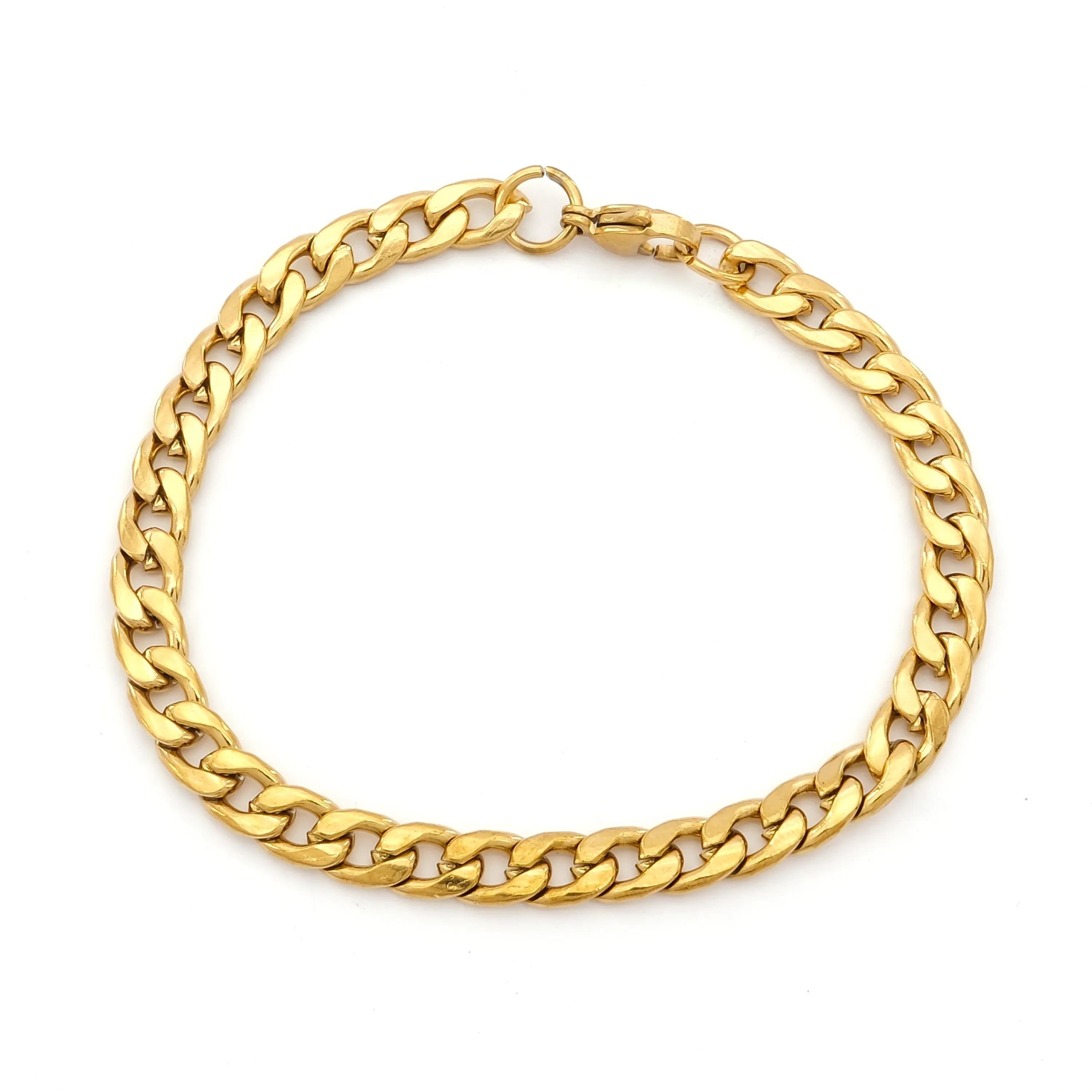 Altın Kaplama Figaro Erkek Zincir Bileklik EBLK-216