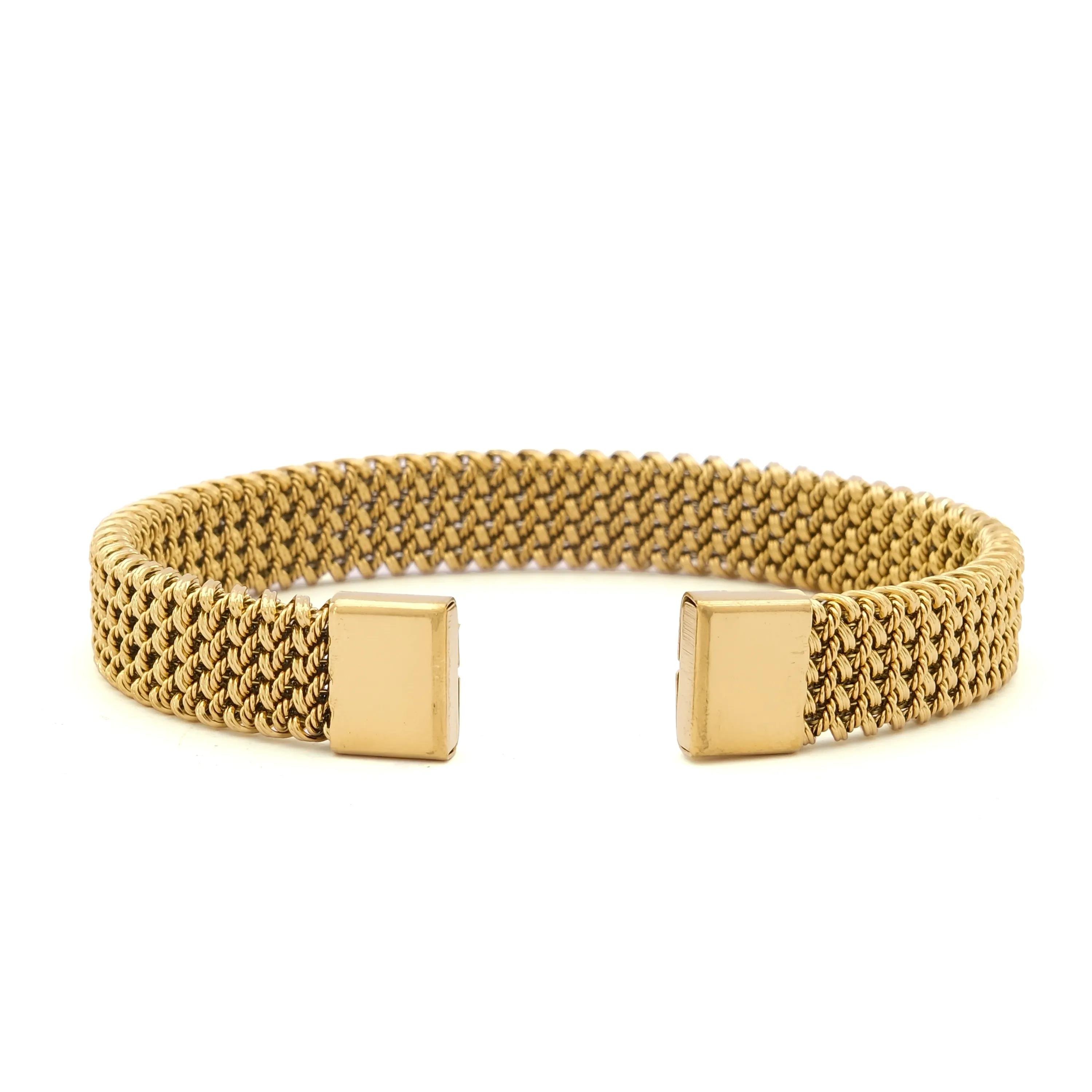 Altın Kaplama Halat Model Erkek Kelepçe Bileklik EBLK-415