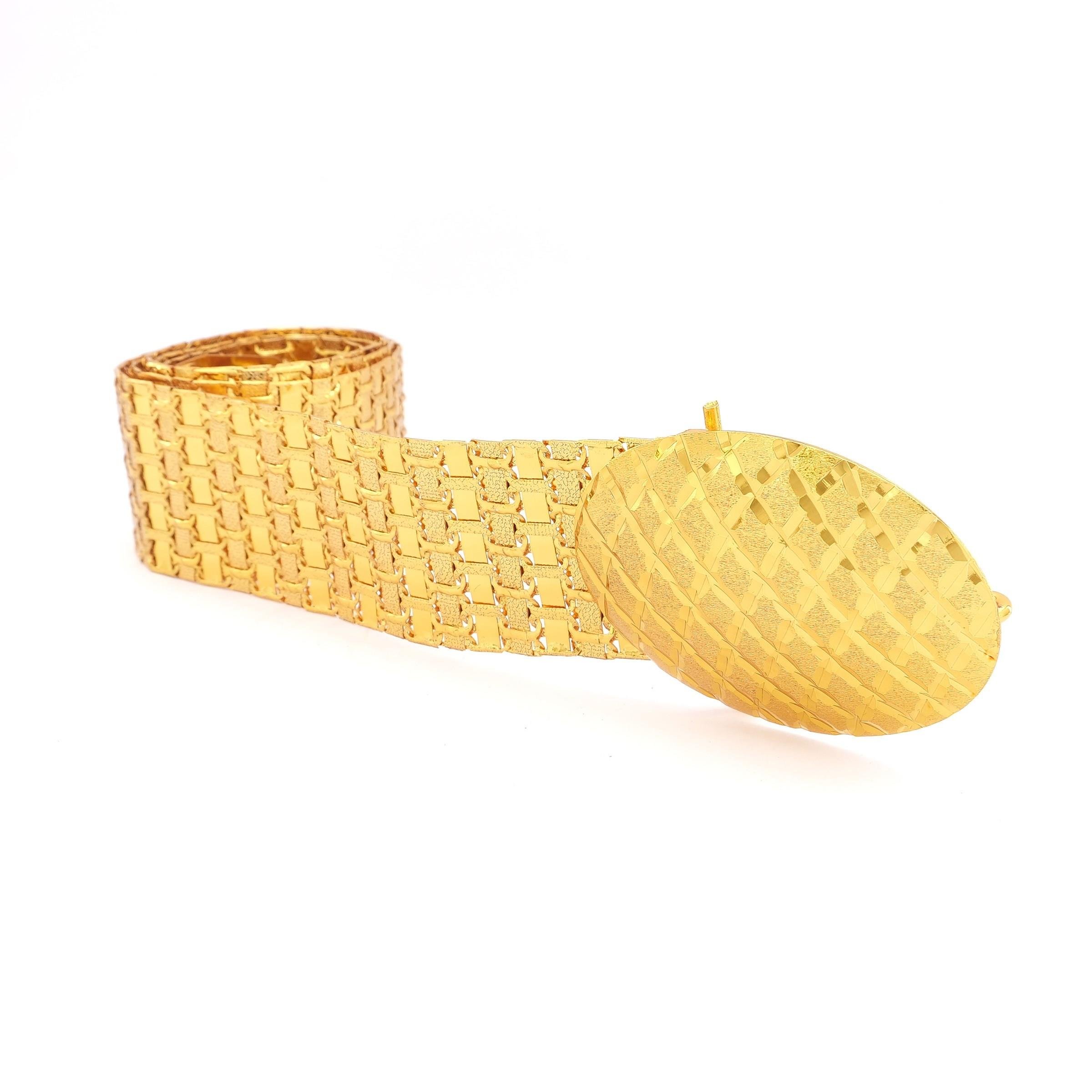 Altın Kaplama Kemer Baklava Desen Tokalı Model-KMR-113