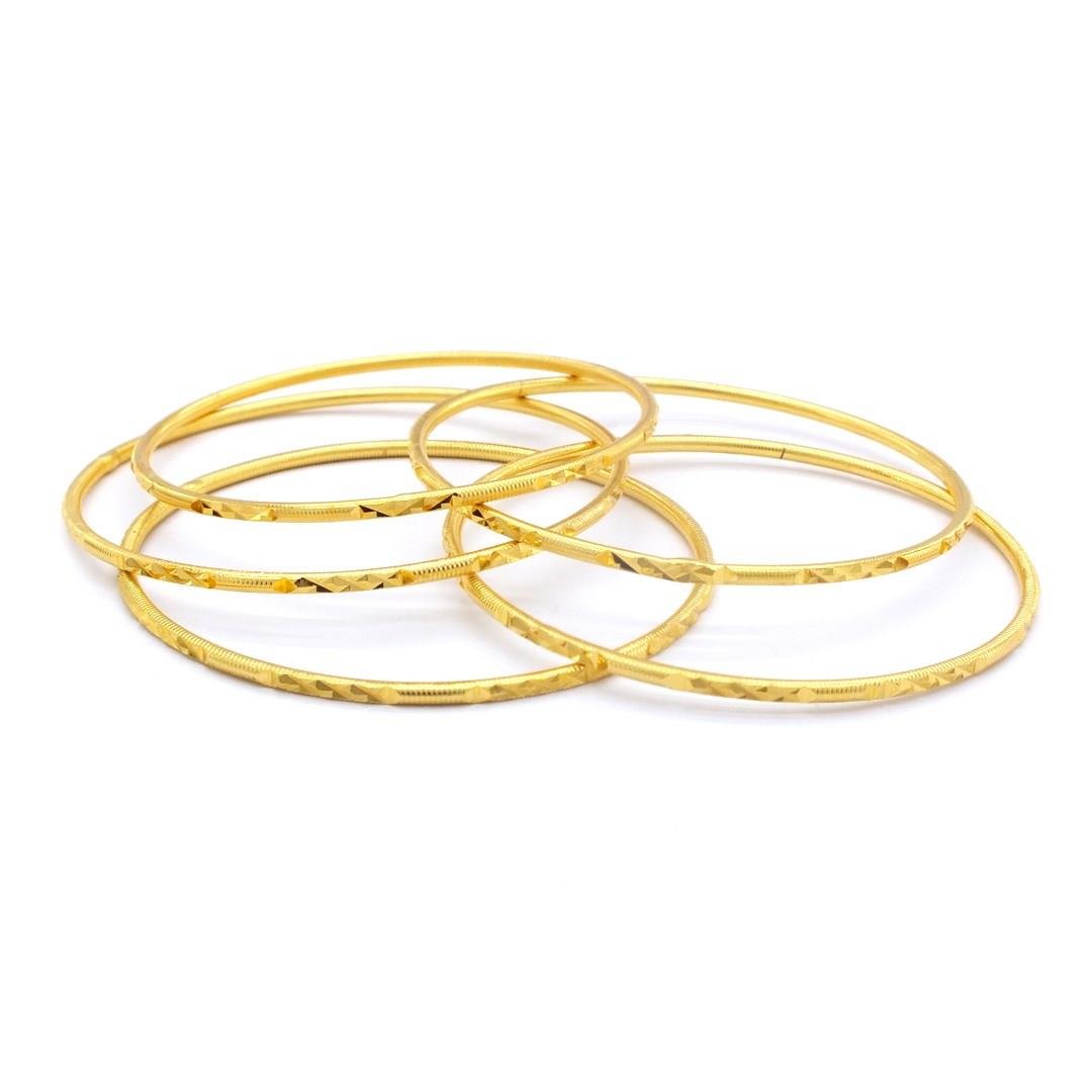 İmitasyon Ajda Bilezik Desenli Model Altın Kaplama  - 5 Adet BSET-122