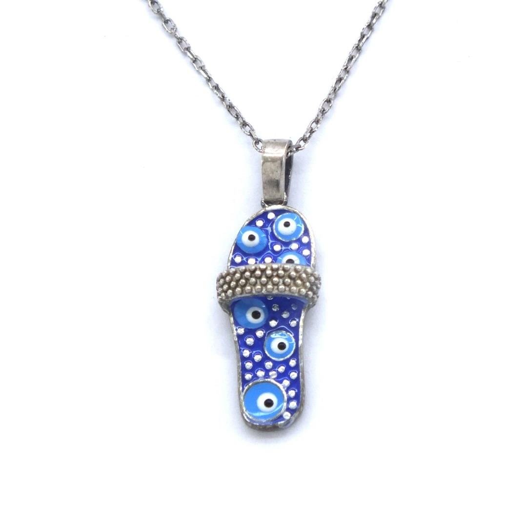 Nazar Boncuğu Motifli Gümüş Kolye GK-166