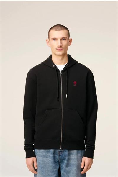 AMI PARİS Ami de Coeur Zipped Hoodie Black
